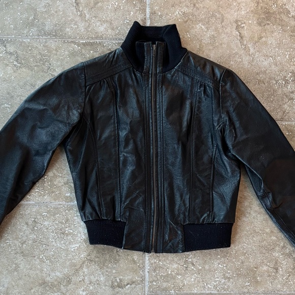 TEX by MAX AZRIA - BLACK LEATHER JACKET - Size Small - Picture 6 of 6